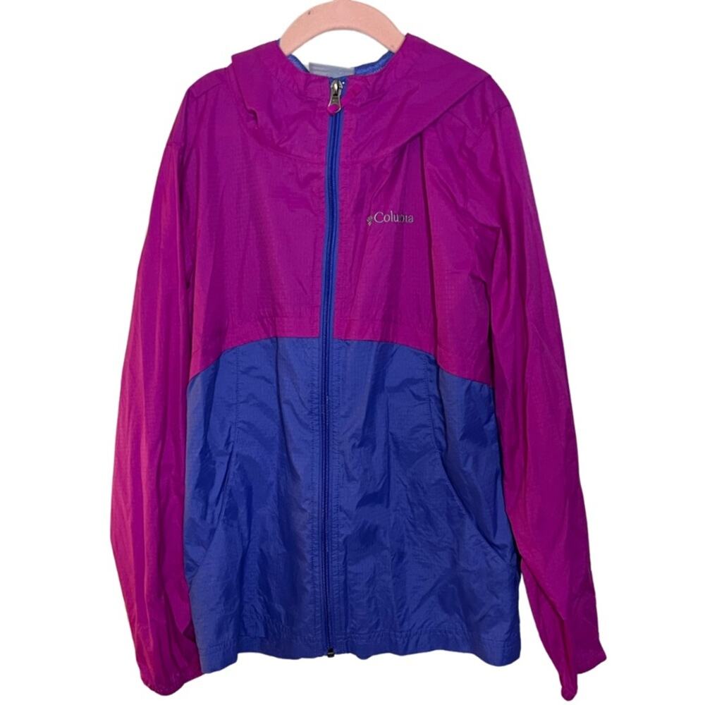 Columbia Girls Purple/Pink Colorblock Windbreaker Size 10/12